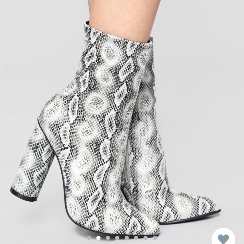 Snakeskin Heel Boots - Picture 1 of 4